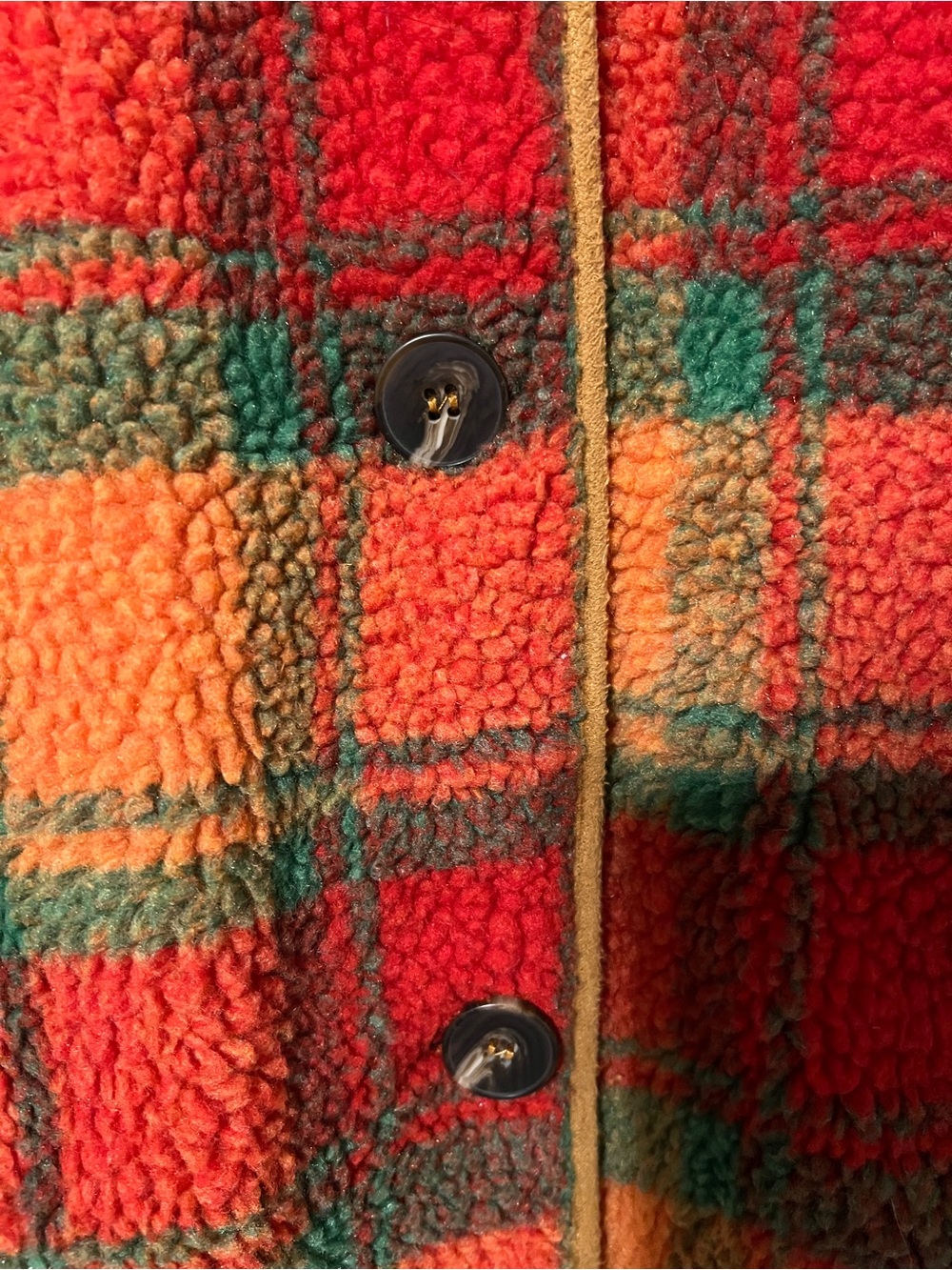 Lisa Says Gah Jesse Sherpa Plaid Coat Jacket M/L G - Picture 6 of 9